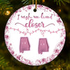 Custom Long Distance Ceramic Ornament - Personalized Best Friend Christmas Birthday Gifts For Women, Besties, Sisters, BFF - Our Hearts Bridge The Miles