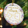 Custom Long Distance Ceramic Ornament - Personalized Best Friend Christmas Birthday Gifts For Women, Besties, Sisters, BFF - Connected Beyond Distance