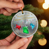 Custom Long Distance Ceramic Ornament - Personalized Christmas Birthday Gifts For Mom, Dad, Brother, Sister, Kids - Every Mile Reflects Our Bond