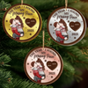 Custom Wooden Mirror Acrylic Ornament - Personalized Anniversary Christmas Wedding Gifts For Husband And Wife, Him And Her - Years Change Love Stays