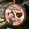 Custom Wooden Mirror Acrylic Ornament - Personalized Anniversary Christmas Wedding Gifts For Husband And Wife, Him And Her - Years Change Love Stays