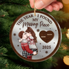 Custom Wooden Mirror Acrylic Ornament - Personalized Anniversary Christmas Wedding Gifts For Husband And Wife, Him And Her - Years Change Love Stays