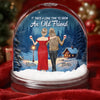 Custom Acrylic Snow Globe - Personalized Best Friend Christmas Birthday Gifts For Women, Besties, Sisters, BFF - Warm Lights Happy Hearts