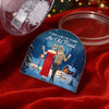 Custom Acrylic Snow Globe - Personalized Best Friend Christmas Birthday Gifts For Women, Besties, Sisters, BFF - Warm Lights Happy Hearts