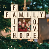 Custom Photo Scrabble Double Layer Wooden Ornament - Personalized Christmas Birthday Gifts For Mom, Dad, Brother, Sister, Kids - Our Family, Our Greatest Word