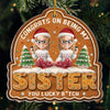 Custom Acrylic Ornament - Personalized Best Friend Christmas Birthday Gifts For Women, Besties, Sisters, BFF - More Than Sisters, We’re Each Other’s Alibi