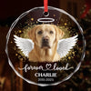 Custom Photo Circle Glass Ornament - Personalized Pet Christmas Memorial Sympathy Gifts For Dogs, Cats - Forever Loved Always Remembered