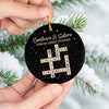 Custom Scrabble Ceramic Ornament - Personalized Christmas Birthday Gifts For Brother, Sister - Family Spelled Here