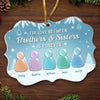 Custom Sea Glass Acrylic Ornament - Personalized Christmas Birthday Gifts For Brother, Sister - Waves Of Love