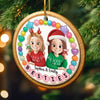 Custom Ceramic Ornament - Personalized Best Friend Christmas Birthday Gifts For Women, Besties, Sisters, BFF - Sunshine Feels Better With You