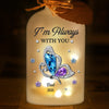 Custom Cardinal Glass Bottle LED Light - Personalized Christmas Memorial Sympathy Gifts For Loss Of Mom, Dad - Always Remembered Always Loved
