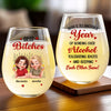 Custom Wine Glass - Personalized Best Friend Birthday Gifts For Women, Besties, Sisters, BFF - Partners In Wine