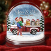 Custom Acrylic Snow Globe - Personalized Anniversary Christmas Wedding Gifts For Husband And Wife, Gifts For Cat Lovers, Cat Mom And Dad - You Me And The Cat