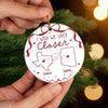 Custom Long Distance Ceramic Ornament - Personalized Best Friend Christmas Birthday Gifts For Women, Besties, Sisters, BFF - Hearts Connected Across The Miles