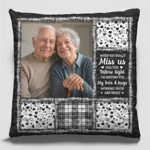 Custom Photo Pillow - Personalized Memorial Sympathy Gifts For Loss Of Mom, Dad - Heaven Says Hello