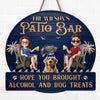 Custom Shaped Home Decor Wood Sign - Personalized Anniversary Wedding Gifts For Husband And Wife, Dog Dad And Mom - Good Vibes And Cold Drinks