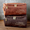 Custom Engraved Leather Toiletry Bag - Personalized Birthday Gifts For Husband - For The Man I Love