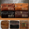 Custom Engraved Leather Toiletry Bag - Personalized Birthday Gifts For Dad, Grandpa - Love Passed From Heart To Heart