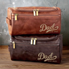 Custom Engraved Leather Toiletry Bag - Personalized Birthday Gifts For Dad, Grandpa - Strong Roots Gentle Hearts
