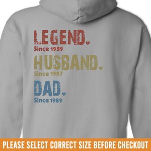 Custom Back Printed Unisex T-shirt, Premium T-shirt, Hoodie - Personalized Birthday Gifts For Dad, Grandpa - Generations Of Love In One Heart
