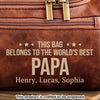 Custom Engraved Leather Toiletry Bag - Personalized Birthday Gifts For Dad, Grandpa - Guided By Their Endless Love