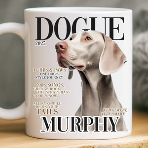 Custom Photo Magazine Mug - Personalized Birthday Gifts For Dog Lovers, Dog Dad And Mom - Captured Love In A Cup