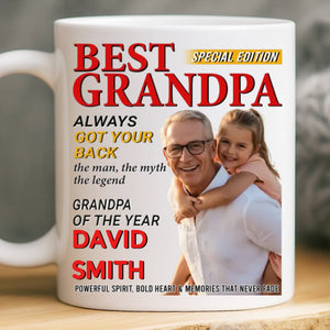 Custom Photo Magazine Mug - Personalized Birthday Gifts For Grandpa - Grandpa Makes Life Softer