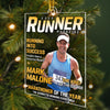 Custom Photo Magazine Acrylic Ornament - Personalized Birthday Running Gifts For Running Lovers, Sports Fans, Sports Lovers - Hustle For Greatness