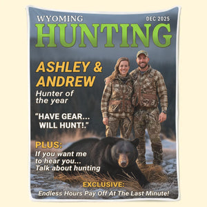 Custom Photo Magazine Blanket - Personalized Christmas Birthday Hunting Gifts For Hunters - From Camo To Forever