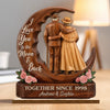 Custom 2-Layered Wooden Plaque - Personalized Anniversary Wedding Gifts For Husband And Wife, Him And Her - You Make My World Calm
