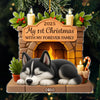 Custom First Christmas Acrylic Ornament - Personalized Christmas Birthday Gifts For Dog Lovers, Dog Dad And Mom - Home Is Where Dog Is