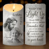 Custom Photo Though Absent, You Are Always Near - Memorial Personalized Custom LED Candle - Sympathy Gift, Christmas Gift For Family Members