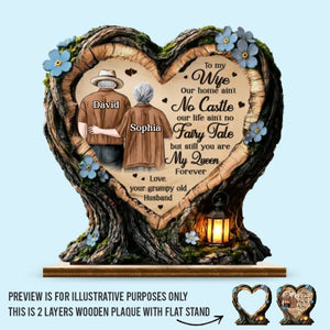 Custom 2-Layered Wooden Plaque - Personalized Anniversary Wedding Gifts For Husband And Wife, Him And Her - Where Love Learned To Stay