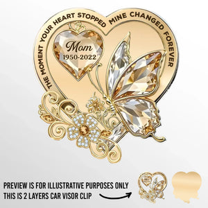 Custom Car Visor Clip - Personalized Memorial Sympathy Gifts For Loss Of Mom, Dad - Your Love Rides With Me