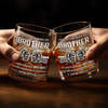 Custom Whiskey Glass - Personalized Birthday Gifts For Brothers, Siblings - Same Roots, Same Ride
