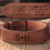 Custom Double-Sided Engraved Leather Belt - Personalized Anniversary Wedding Gifts For Husband And Wife, Him And Her - Always Think Of Me
