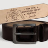 Custom Engraved Leather Belt - Personalized Anniversary Wedding Gifts For Husband And Wife, Him And Her - We Fit Without Trying