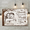 Custom Photo Horizontal Poster, Canvas - Personalized Anniversary Wedding Gifts For Husband And Wife, Him And Her - Happily Ever After