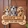 Custom Wood Sign - Personalized Birthday Gifts For Dog Lovers, Dog Dad And Mom - Home Of Happy Dogs