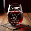 Custom Wine Glass - Personalized Anniversary Wedding Gifts For Husband And Wife, Him And Her - Stuck With Me Forever