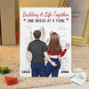 Custom Vertical Rectangle Shaped Building Brick Blocks - Personalized Anniversary Wedding Gifts For Husband And Wife, Him And Her - Love Lives In Our Steps