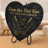 Custom Heart Shaped Stone With Stand - Personalized Anniversary Wedding Gifts For Husband And Wife, Him And Her - A Lifetime Holding Hands