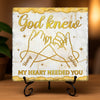 Custom Square Shaped Stone With Stand - Personalized Anniversary Wedding Gifts For Husband And Wife, Him And Her - Holding Love Forever