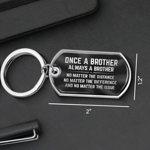 Custom Keychain - Personalized Birthday Gifts For Brother - Side By Side Since Day One