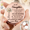 Custom Compact Mirror - Personalized Birthday Gifts For Daughter, Granddaughter - Daughter Love Feels Like Home