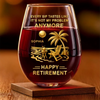 Custom Wine Glass - Personalized Retirement Gifts For Women, Men - Retirement Begins Anew