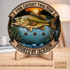 Custom Wooden Tracker Sign - Personalized Birthday Fishing Gifts For Fisherman - Just One More Cast