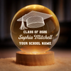 Custom Crystal Globe Lamp - Personalized Graduation Gifts For Him, Her - Shine Into Your Future