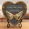 Custom Heart Shaped Stone With Stand - Personalized Anniversary Wedding Gifts For Husband And Wife, Him And Her - Endlessly Yours