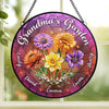 Custom Stained Glass Window Hanging Suncatcher - Personalized Mother's Day Gifts For Mom, Grandma - Love Makes This Garden Grow